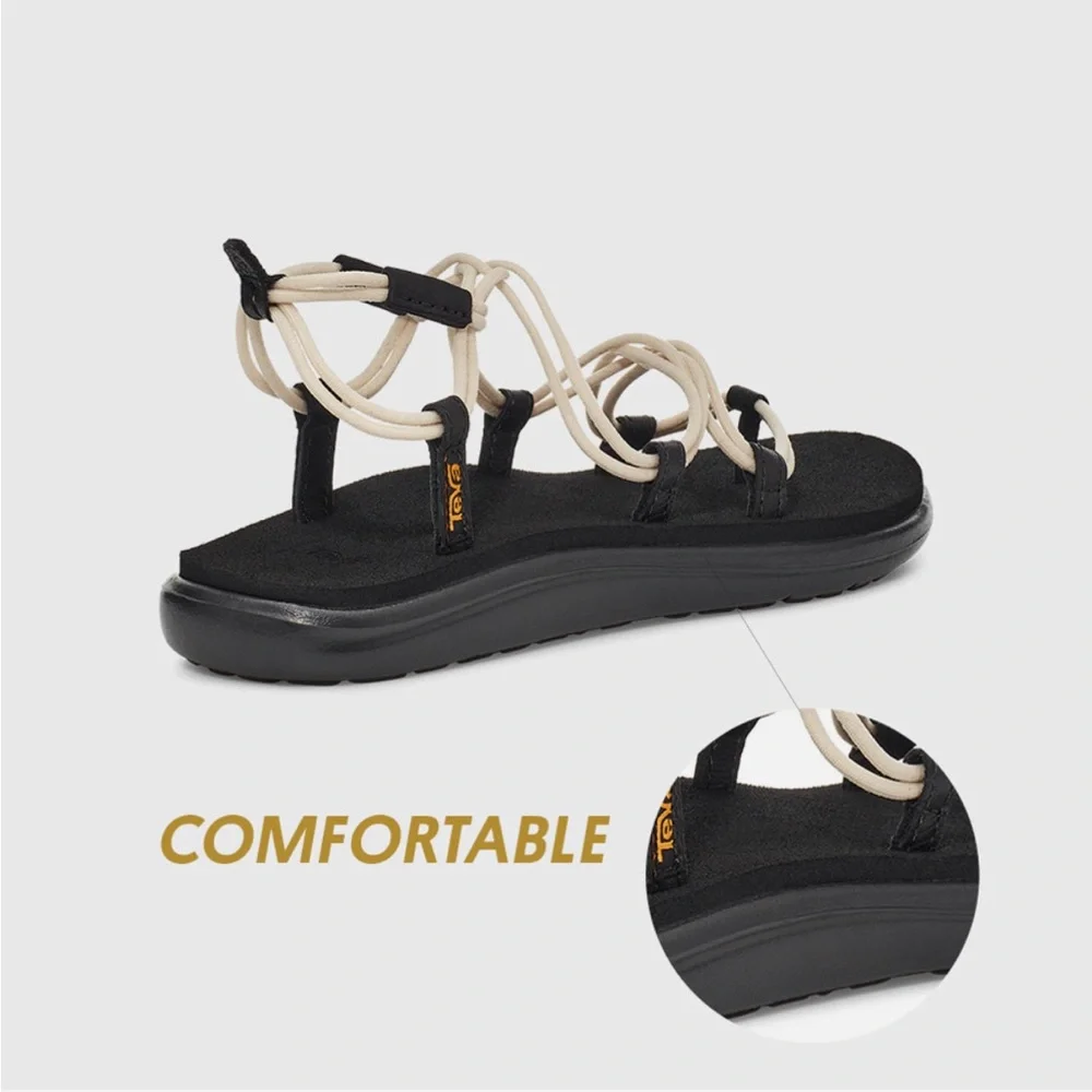 NWT! NEVER WORN! Teva Women's Voya Infinity Strappy Sandals - Black & White - Picture 4 of 9